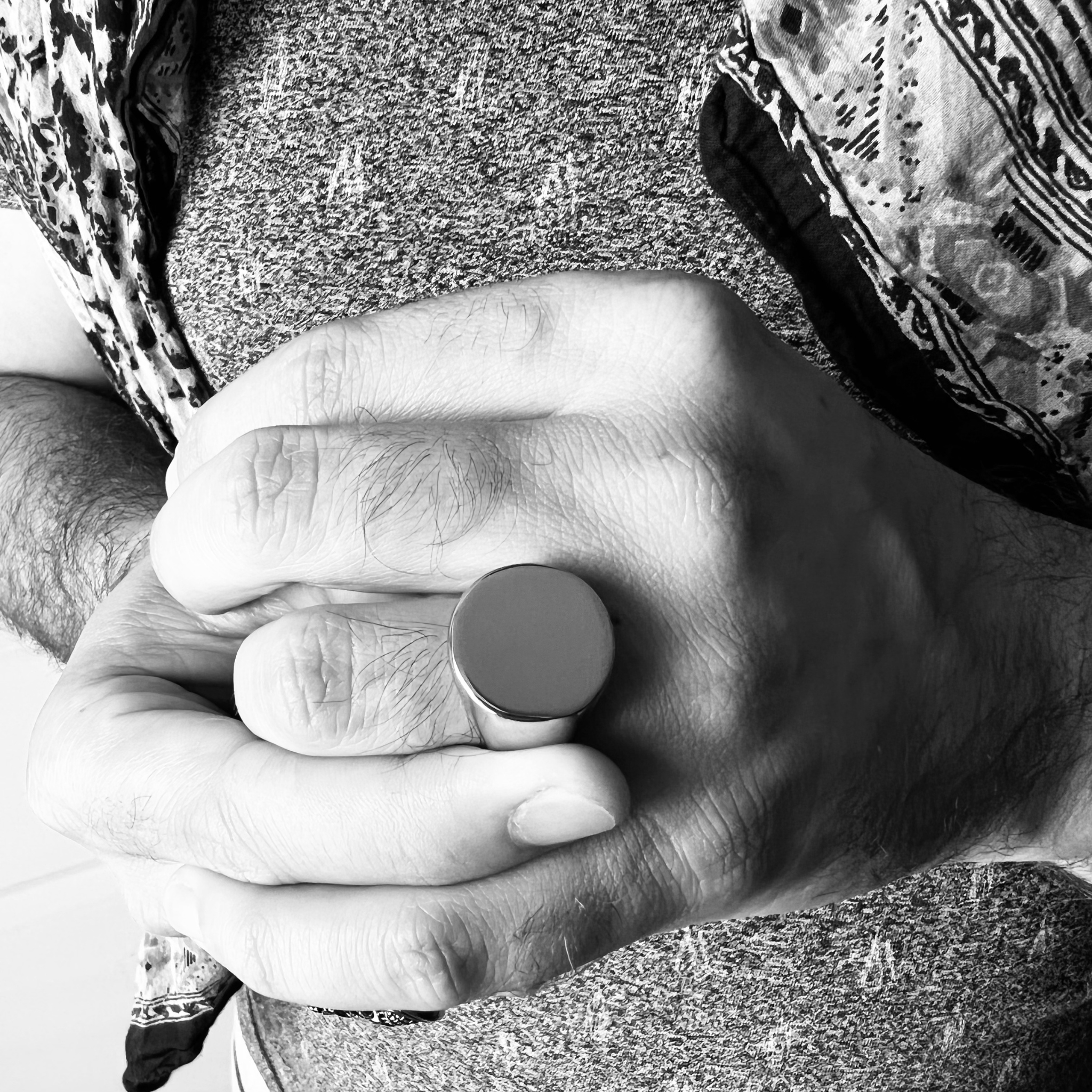 Stainless Steel Polished Round Blank Signet Ring