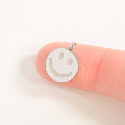 18K Gold PVD Stainless Steel Smiley Face Charm
