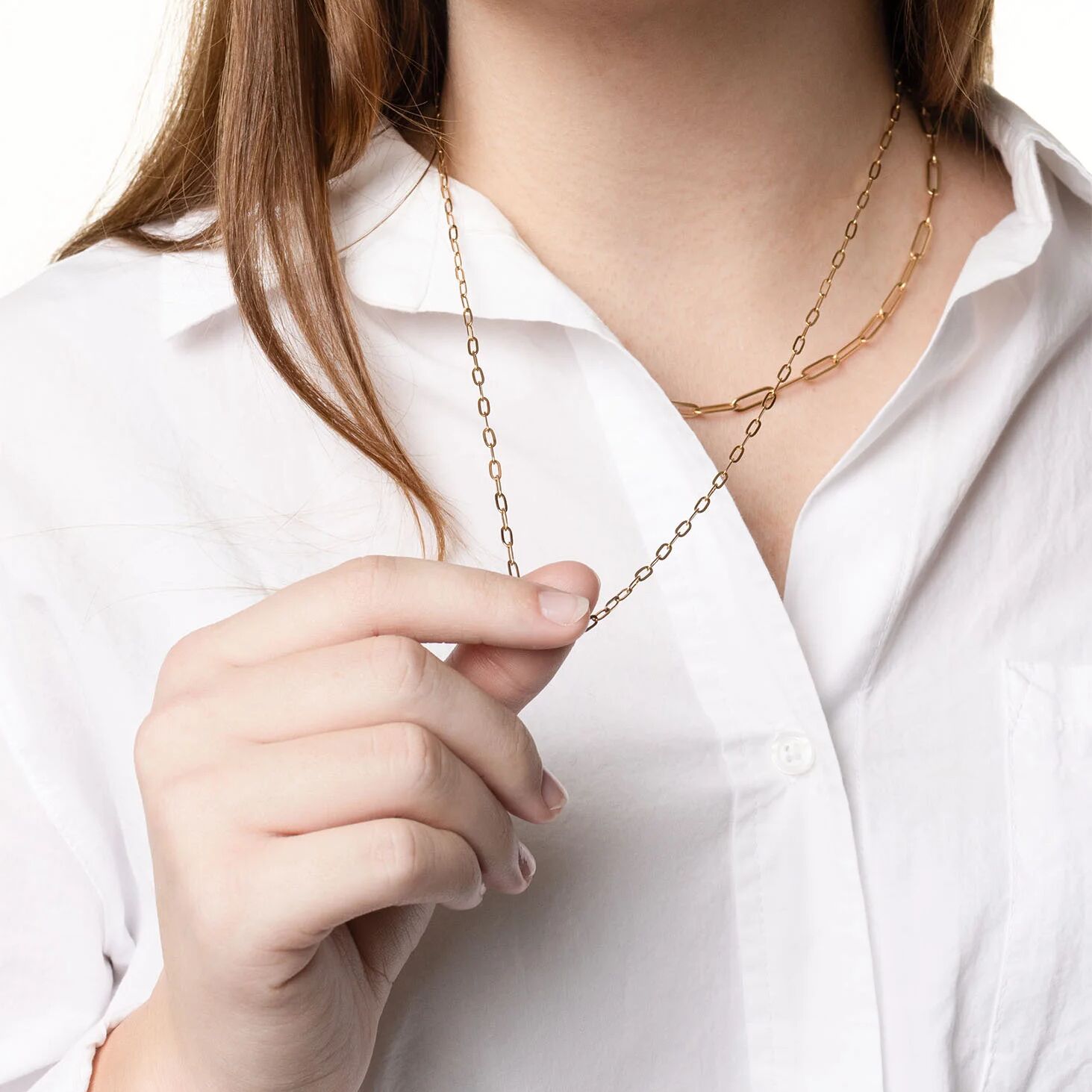 14K Gold Filled PLUS 2.5MM Paperclip Chain Necklace