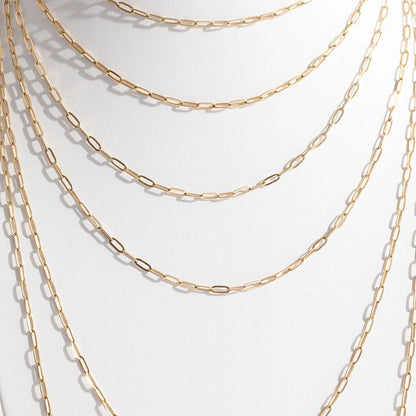 14K Gold Filled PLUS 2.5MM Paperclip Chain Necklace
