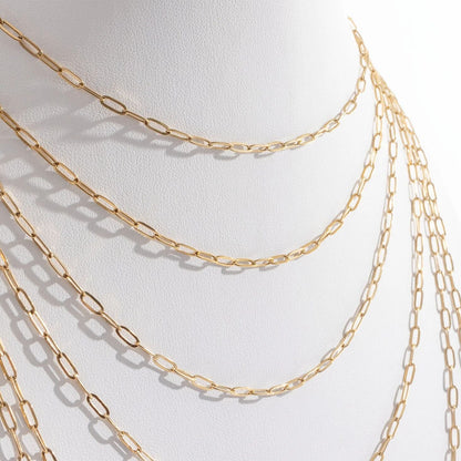 14K Gold Filled PLUS 2.5MM Paperclip Chain Necklace