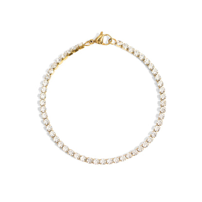 18K Gold PVD CZ Stone Tennis Chain Bracelet
