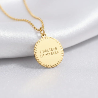 18K Gold PVD Stainless Steel "I Believe In Myself" Charm