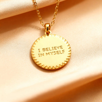 18K Gold PVD Stainless Steel "I Believe In Myself" Charm