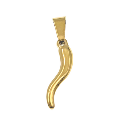 Small Italian Horn "Cornicello" Stainless Steel Pendant