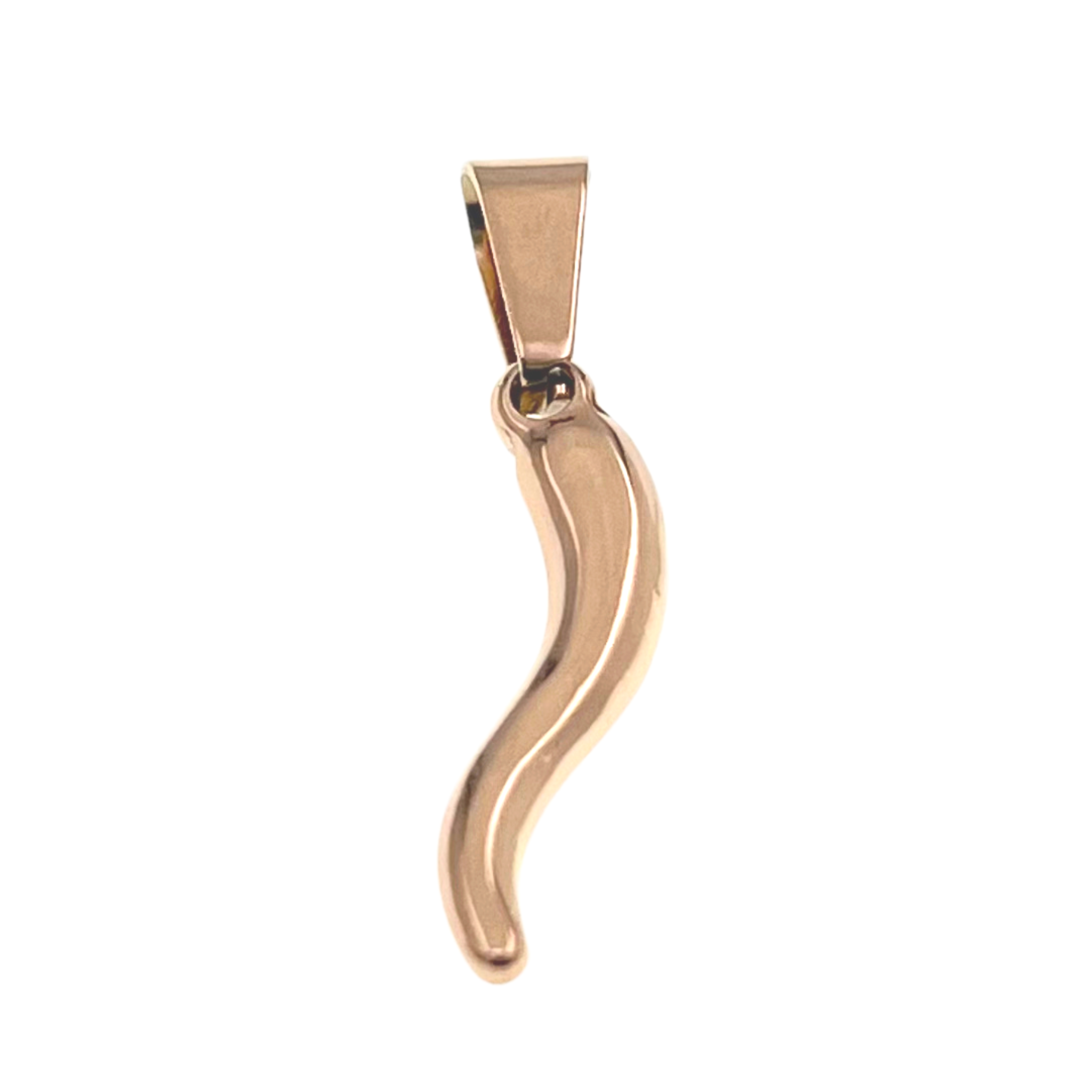 Small Italian Horn "Cornicello" Stainless Steel Pendant