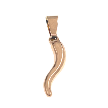 Small Italian Horn "Cornicello" Stainless Steel Pendant