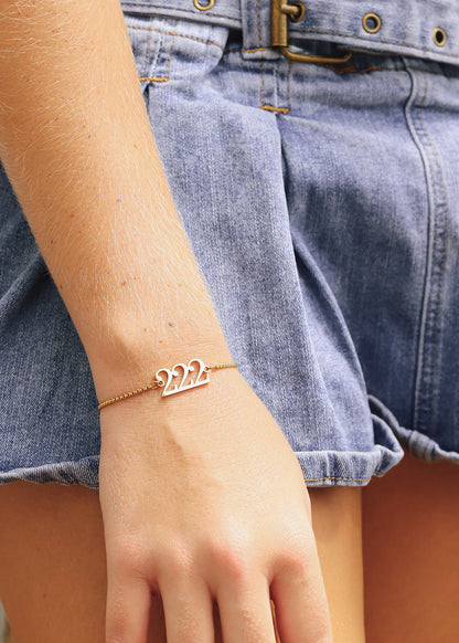 18K Gold PVD Stainless Steel Angel Number Bracelet