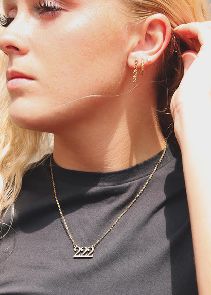 18K Gold PVD Stainless Steel Angel Number Necklace