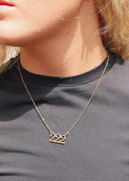 27 pc 18K Gold PVD Stainless Steel Angel Number Necklace Set