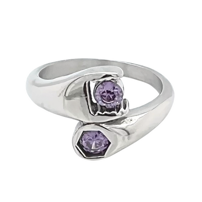 CZ Wrench Polished Stainless Steel Ring