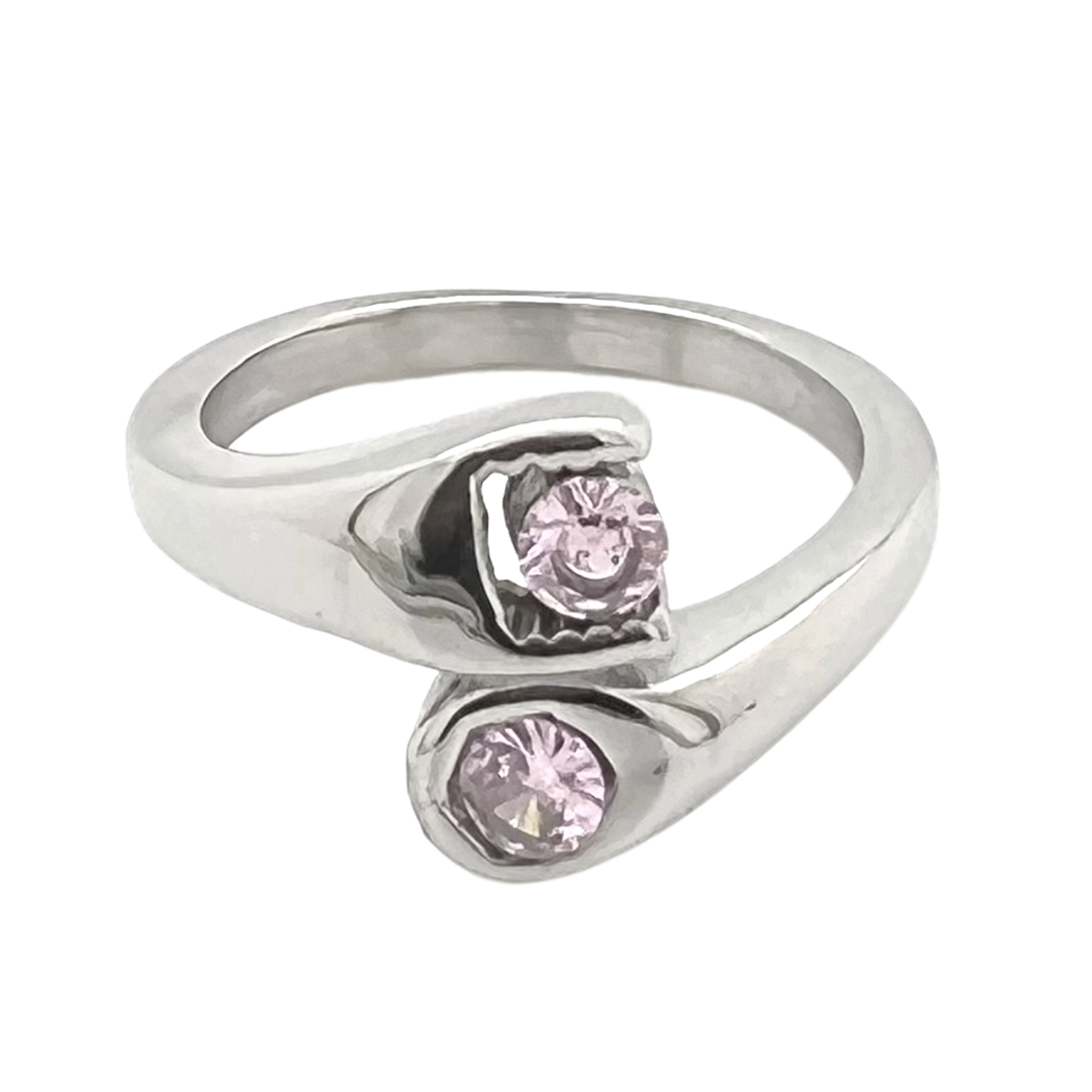 CZ Wrench Polished Stainless Steel Ring