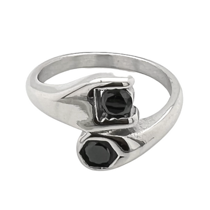 CZ Wrench Polished Stainless Steel Ring