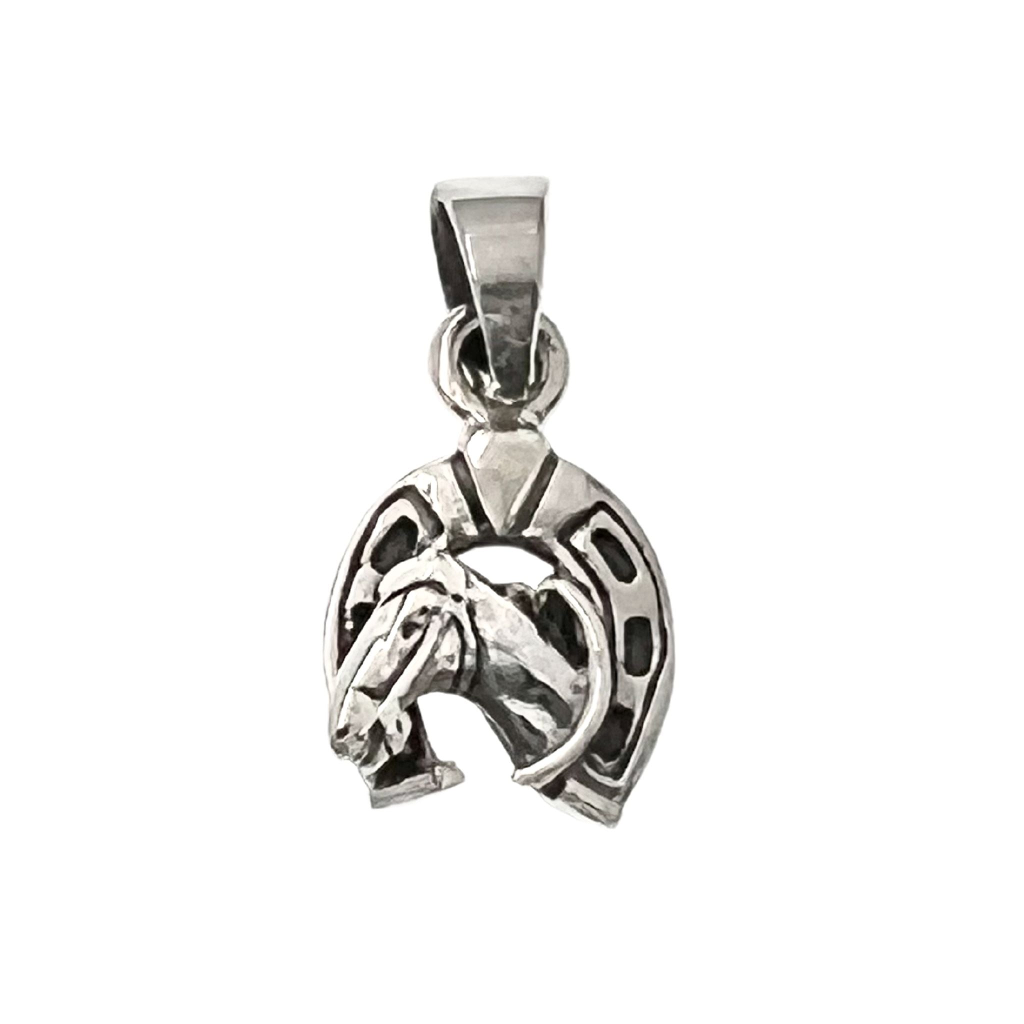 Sterling Silver Horse And Horseshoe Pendant