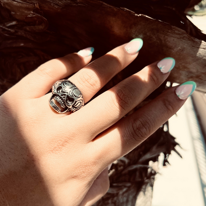 Polished Skull Stainless Steel Ring
