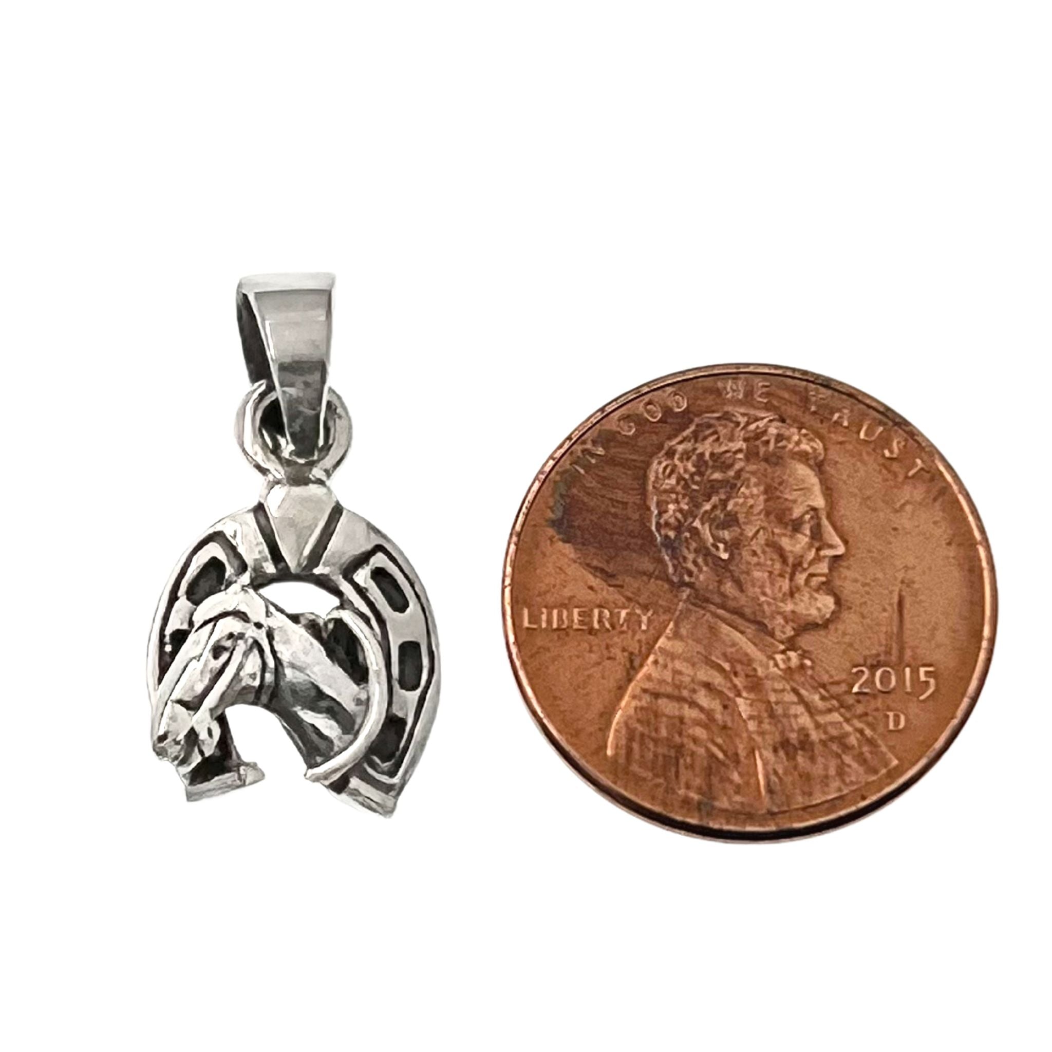Sterling Silver Horse And Horseshoe Pendant