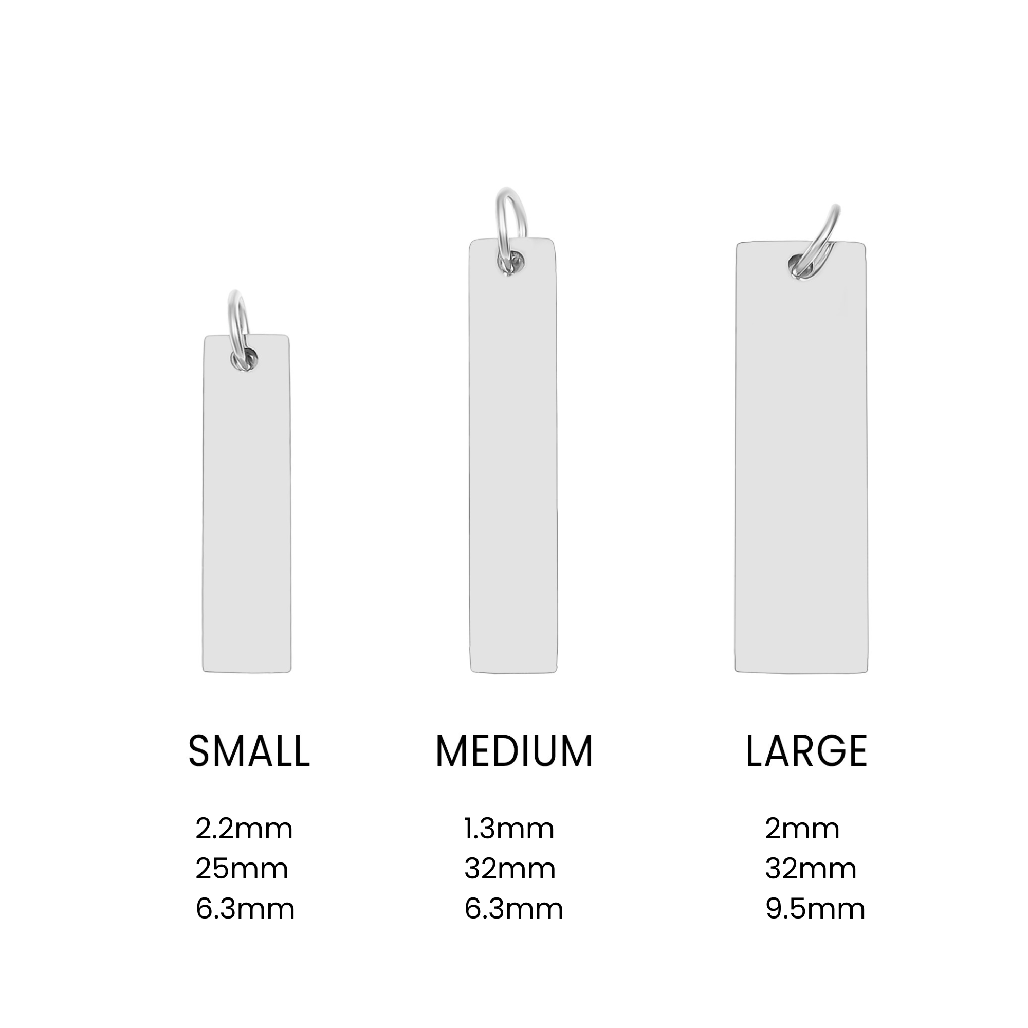 Stainless Steel Polished Vertical Blank Bar Pendant
