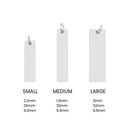 Stainless Steel Polished Vertical Blank Bar Pendant