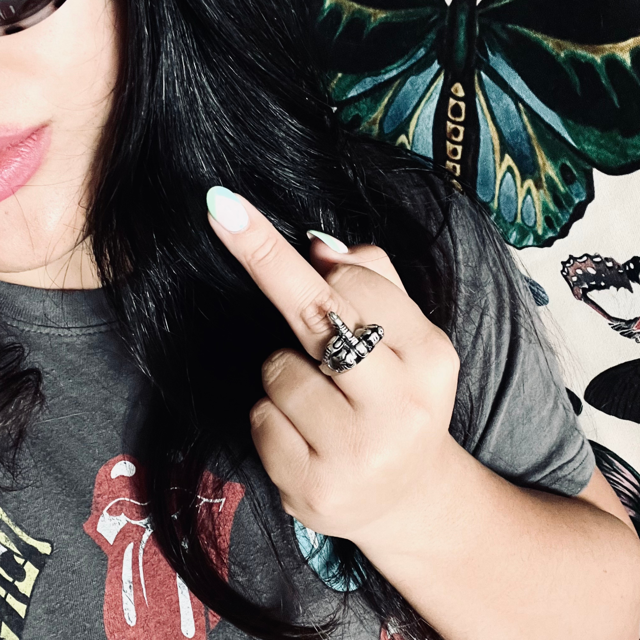 Stainless Steel Polished Middle Finger Ring