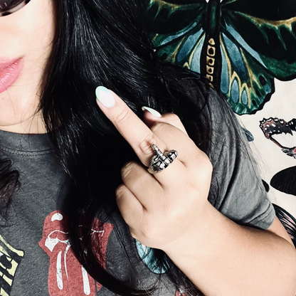 Stainless Steel Polished Middle Finger Ring