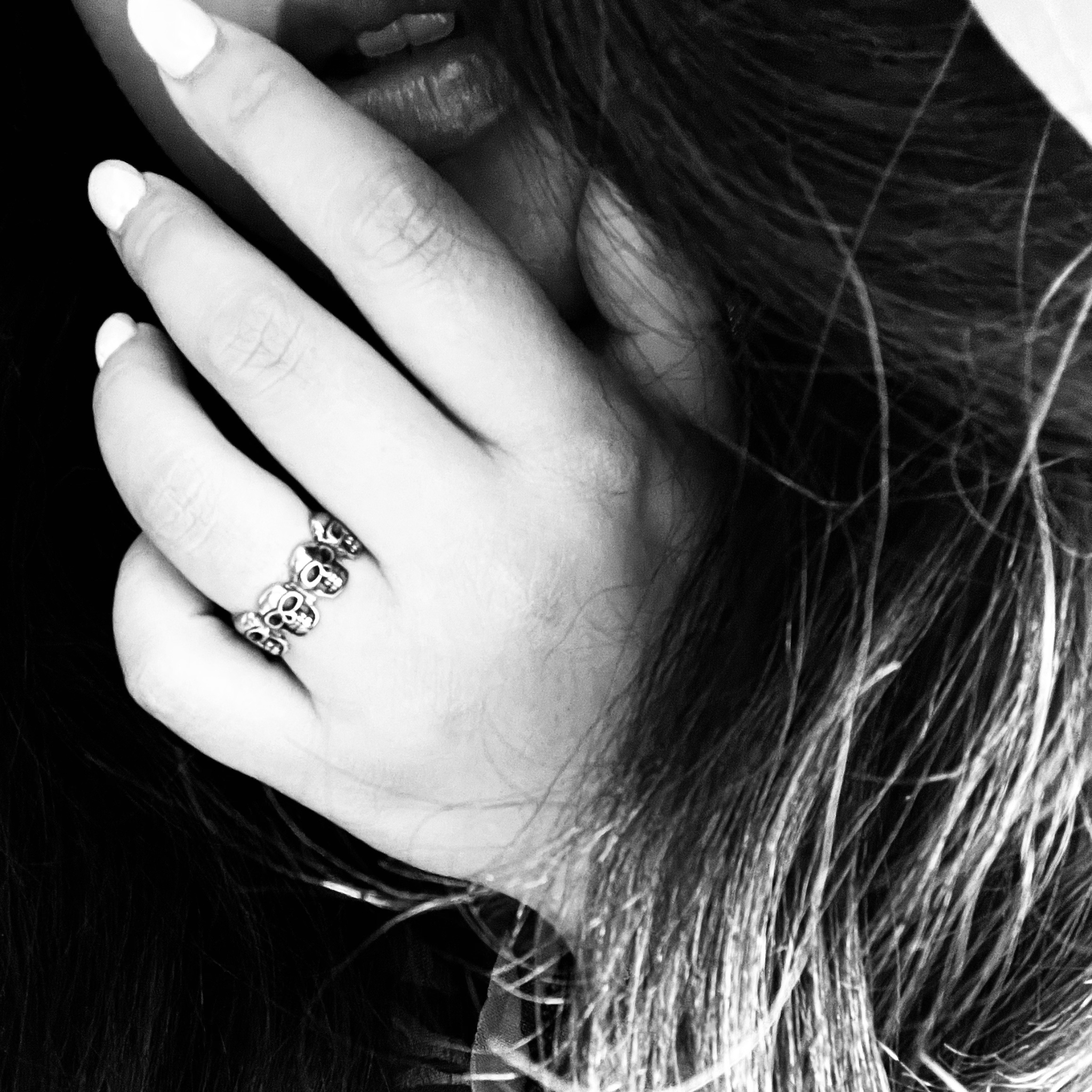 Stainless Steel Polished Multi Skull Ring