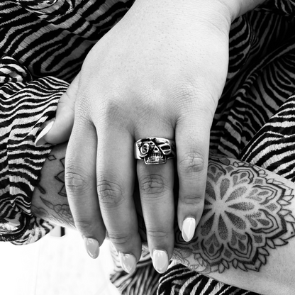 Polished Skull Stainless Steel Ring
