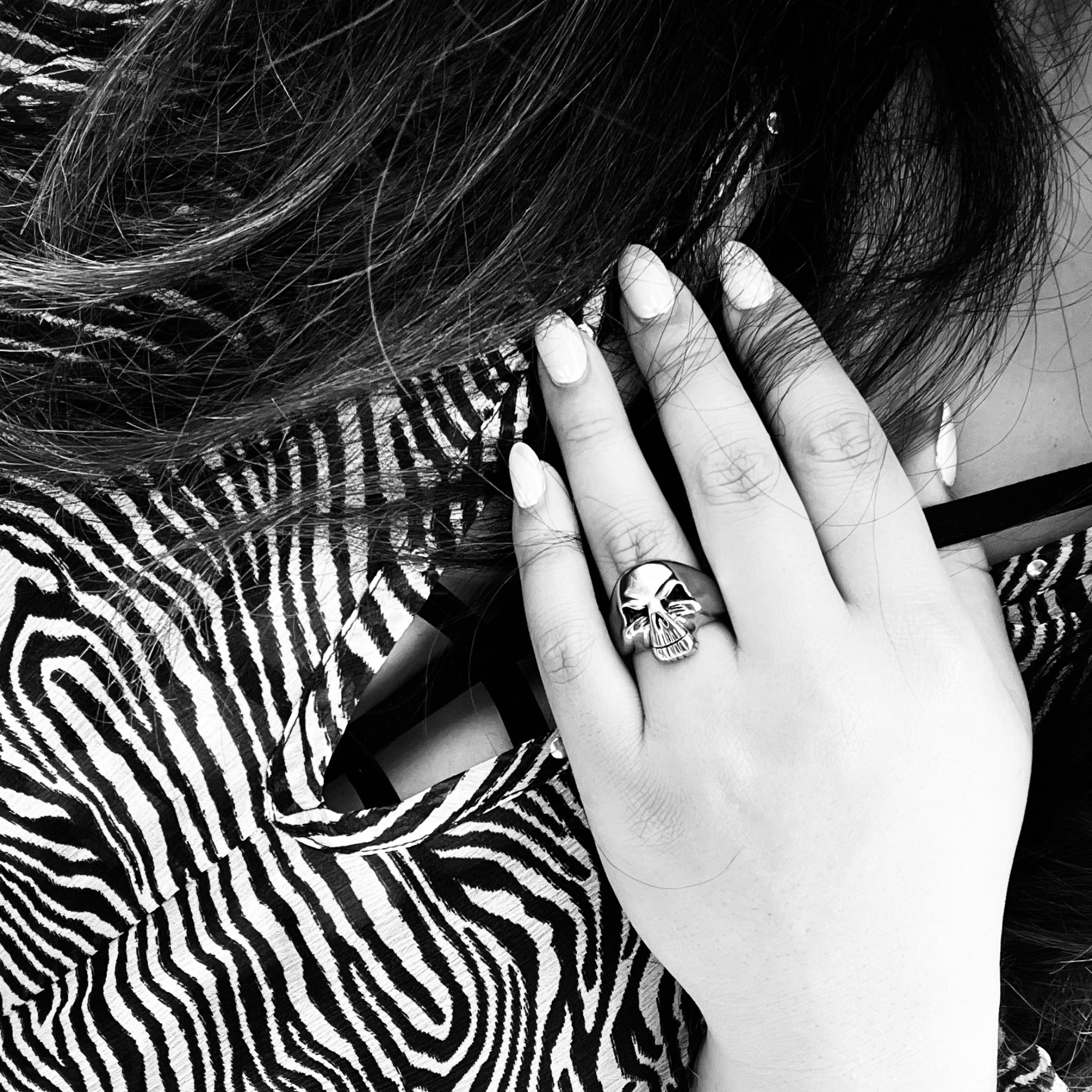 Polished Skull Stainless Steel Ring