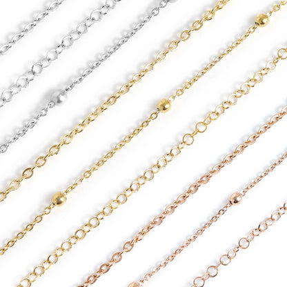 Permanent Jewelry Stainless Steel Chain Starter Kit - 3 Chain Style Pack