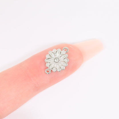 18K Gold PVD Stainless Steel 3D Birth Flower Connector Charms