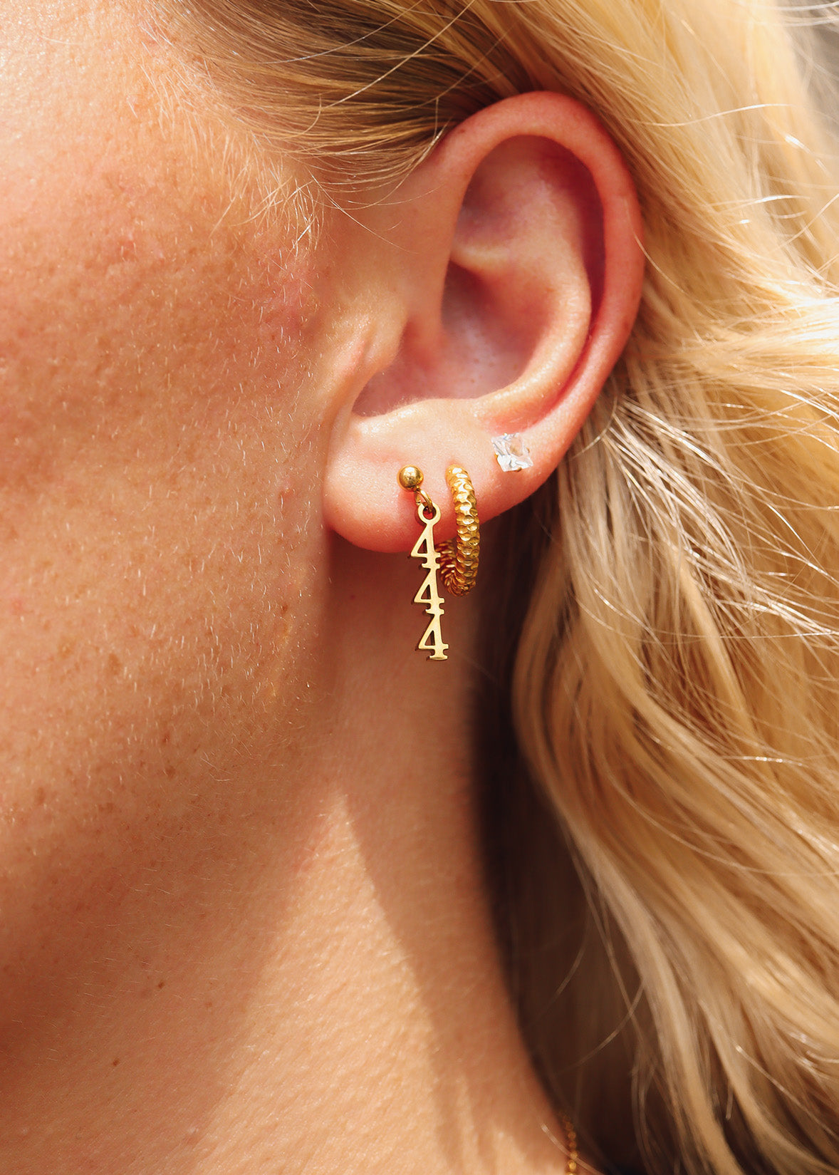 27 PC 18K Gold Stainless Steel Angel Number Earring Set