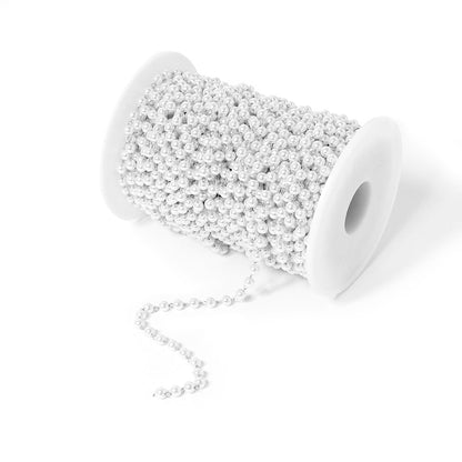 Stainless Steel Faux Pearl Bead Chain By The Foot