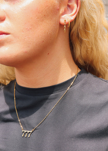 18K Gold PVD Stainless Steel Angel Number Earrings