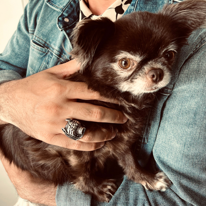 Stainless Steel Pit Bull Dog Ring