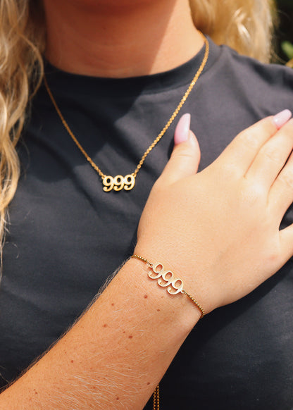18K Gold PVD Stainless Steel Angel Number Necklace