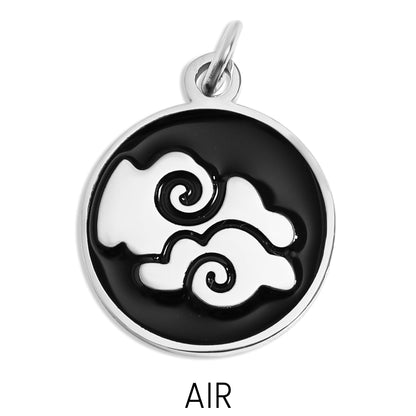 18K Gold PVD Stainless Steel Earth, Fire, Water, & Air Element Pendant