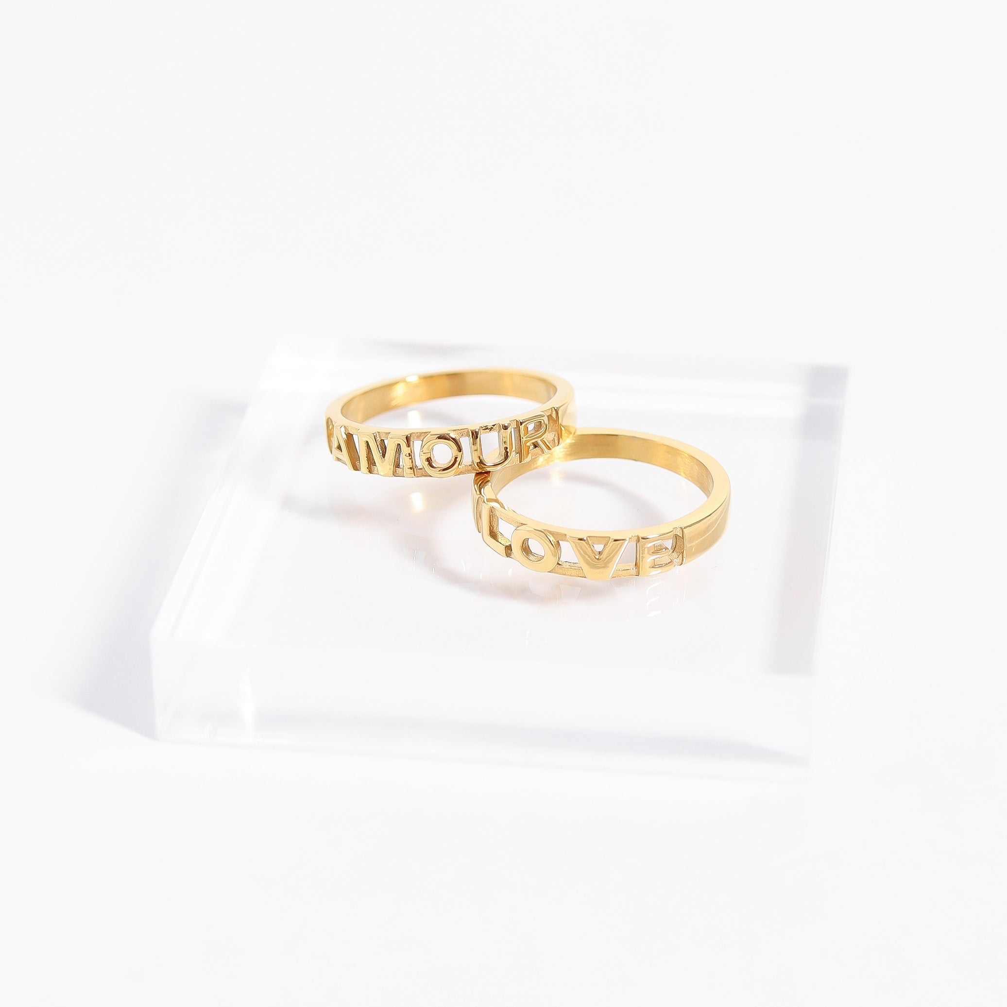 18K Gold PVD Stainless Steel Love Stacking Ring