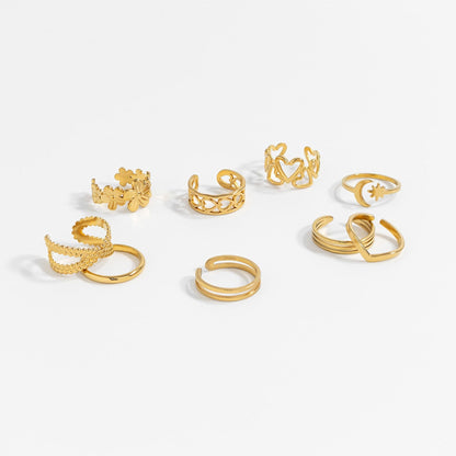 18K Gold PVD Stainless Steel Double Toe Ring