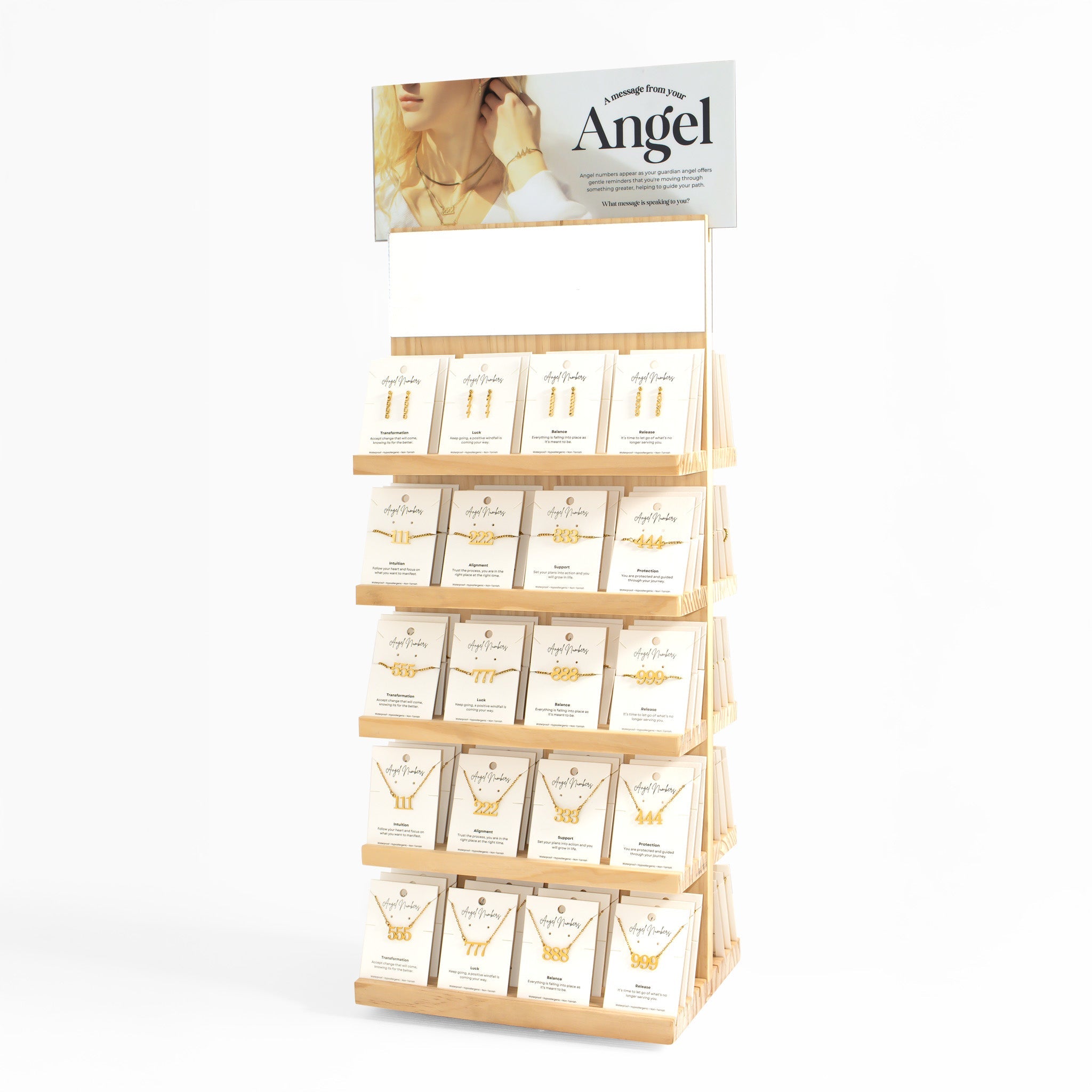 Angel Number Jewelry Display Set