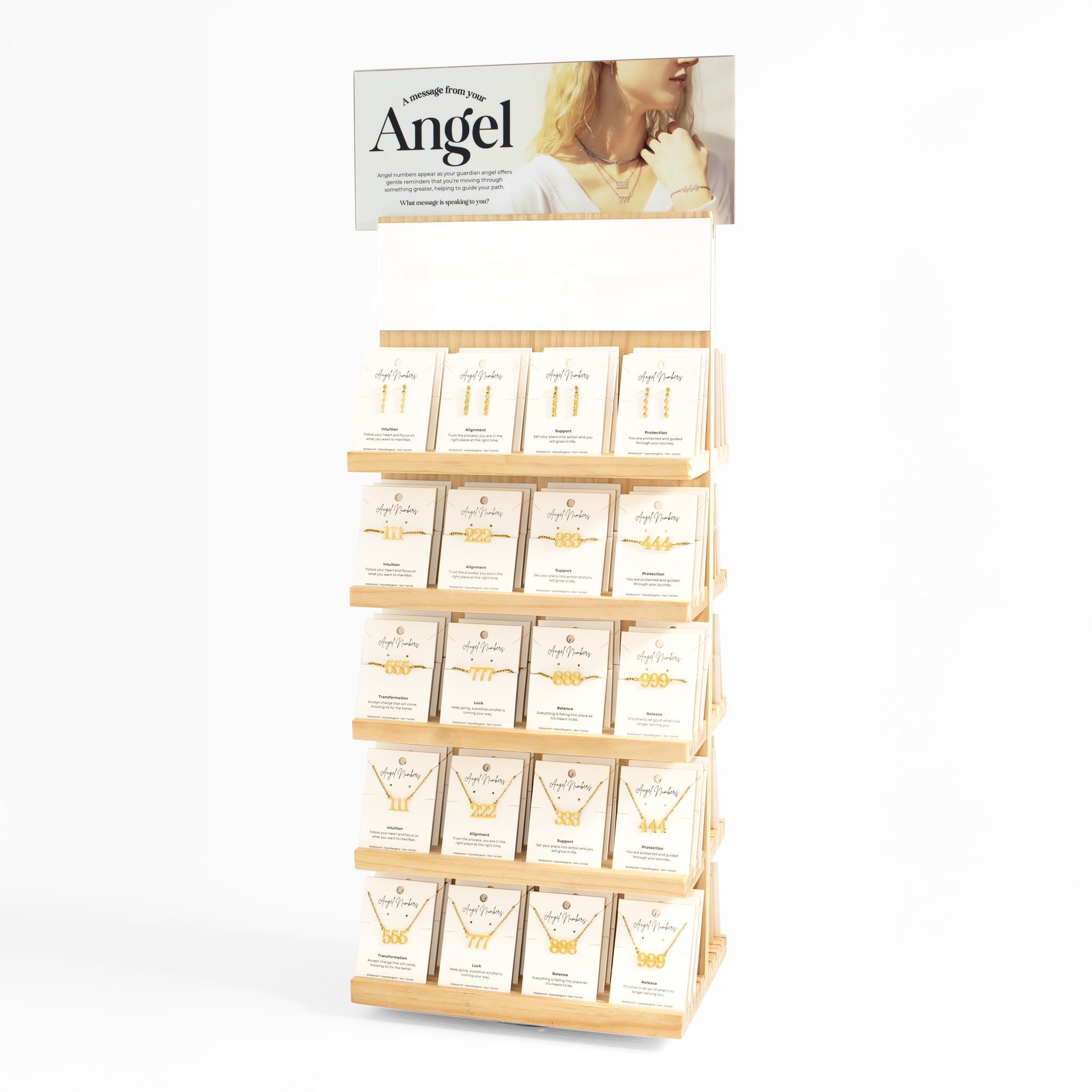 Angel Number Jewelry Display Set