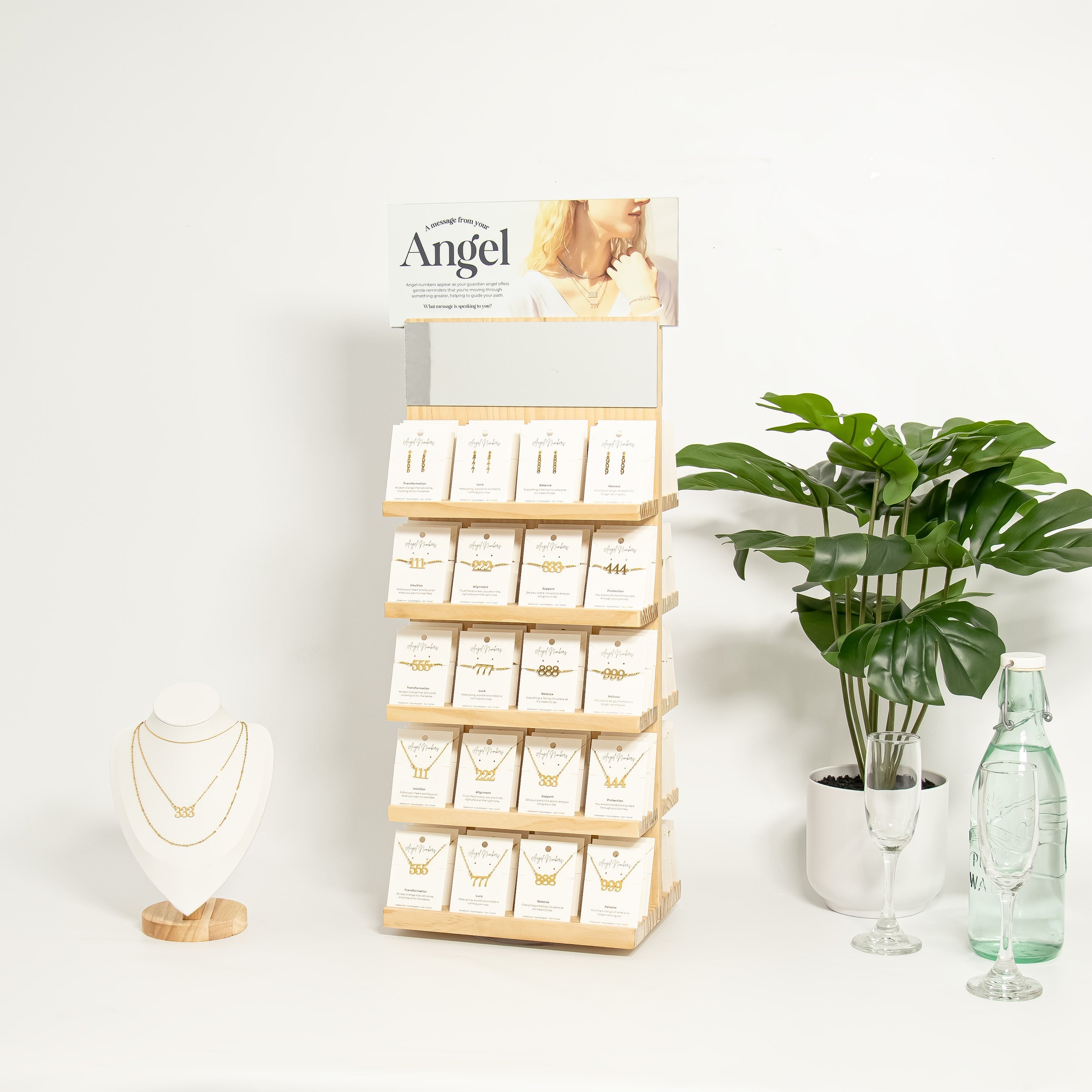 Angel Number Jewelry Display Set