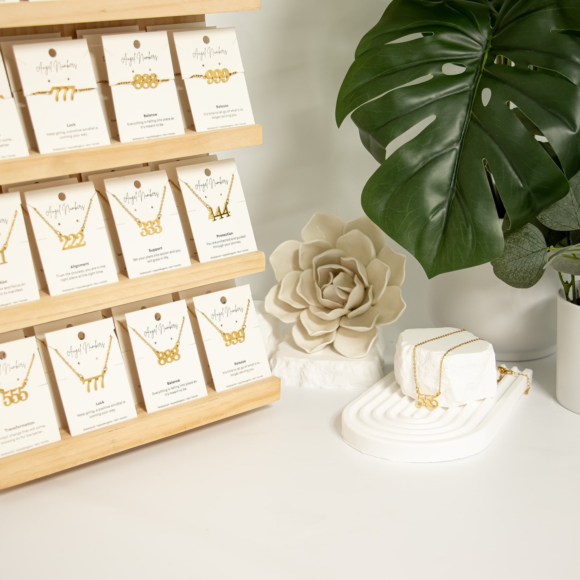 Angel Number Jewelry Display Set