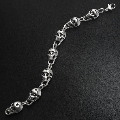 Stainless Steel Star Skull Bracelet