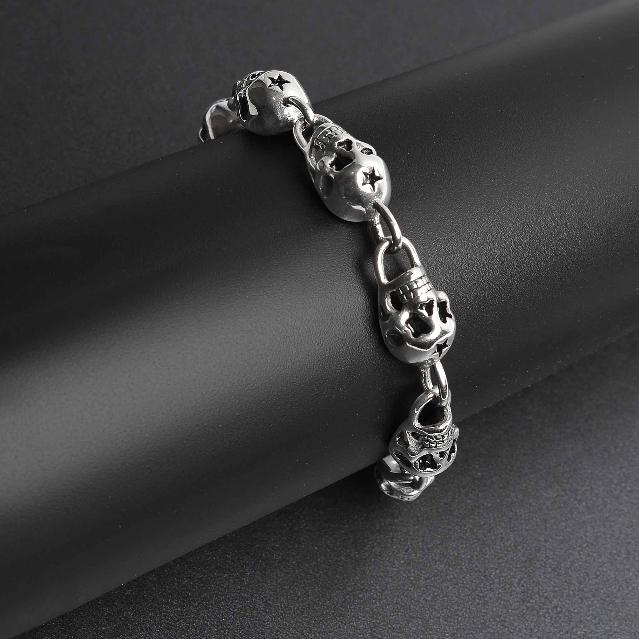 Stainless Steel Star Skull Bracelet