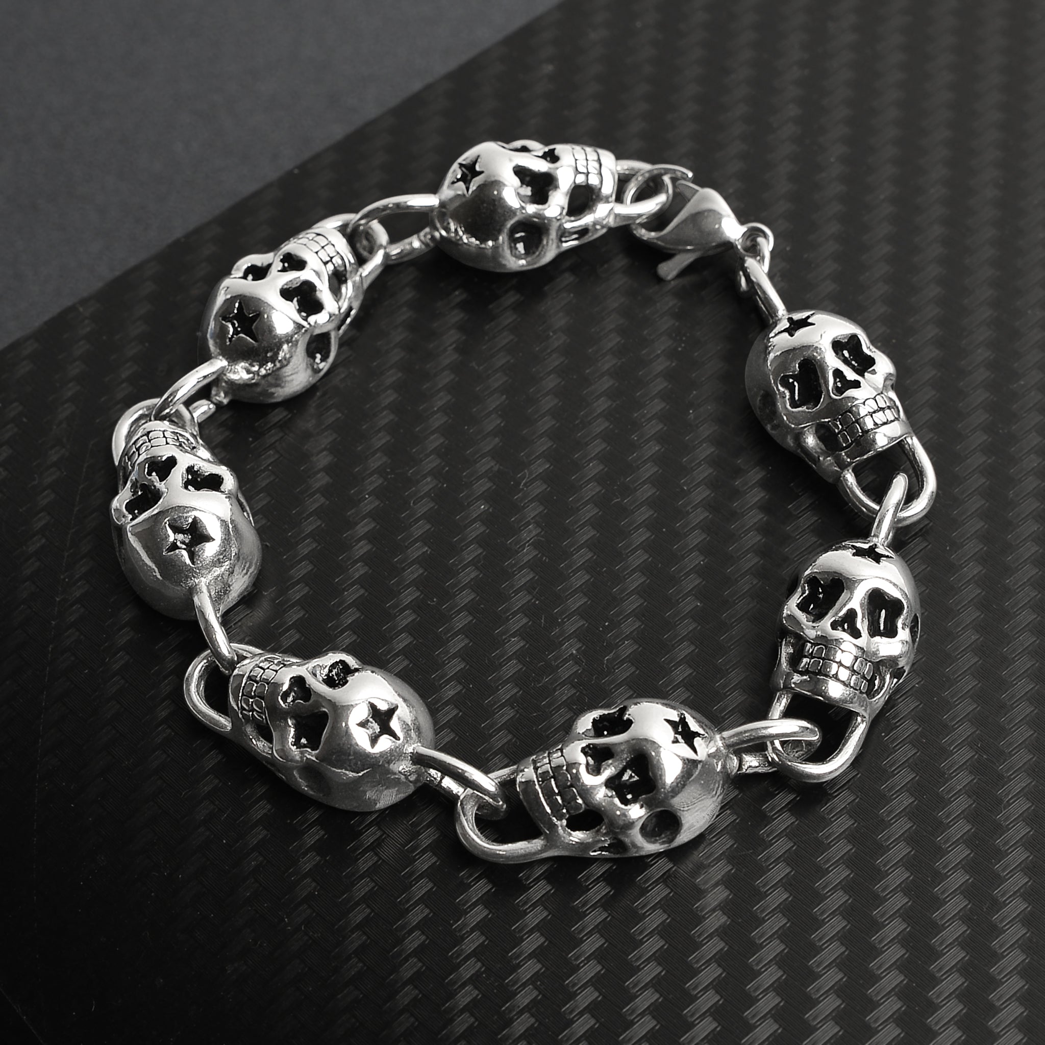 Stainless Steel Star Skull Bracelet