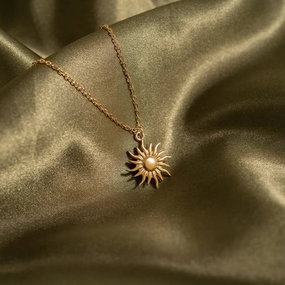 18K Gold PVD Stainless Steel Mystic Sun Charm