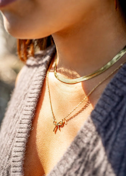 18K Gold PVD Stainless Steel Bow Connector Charm