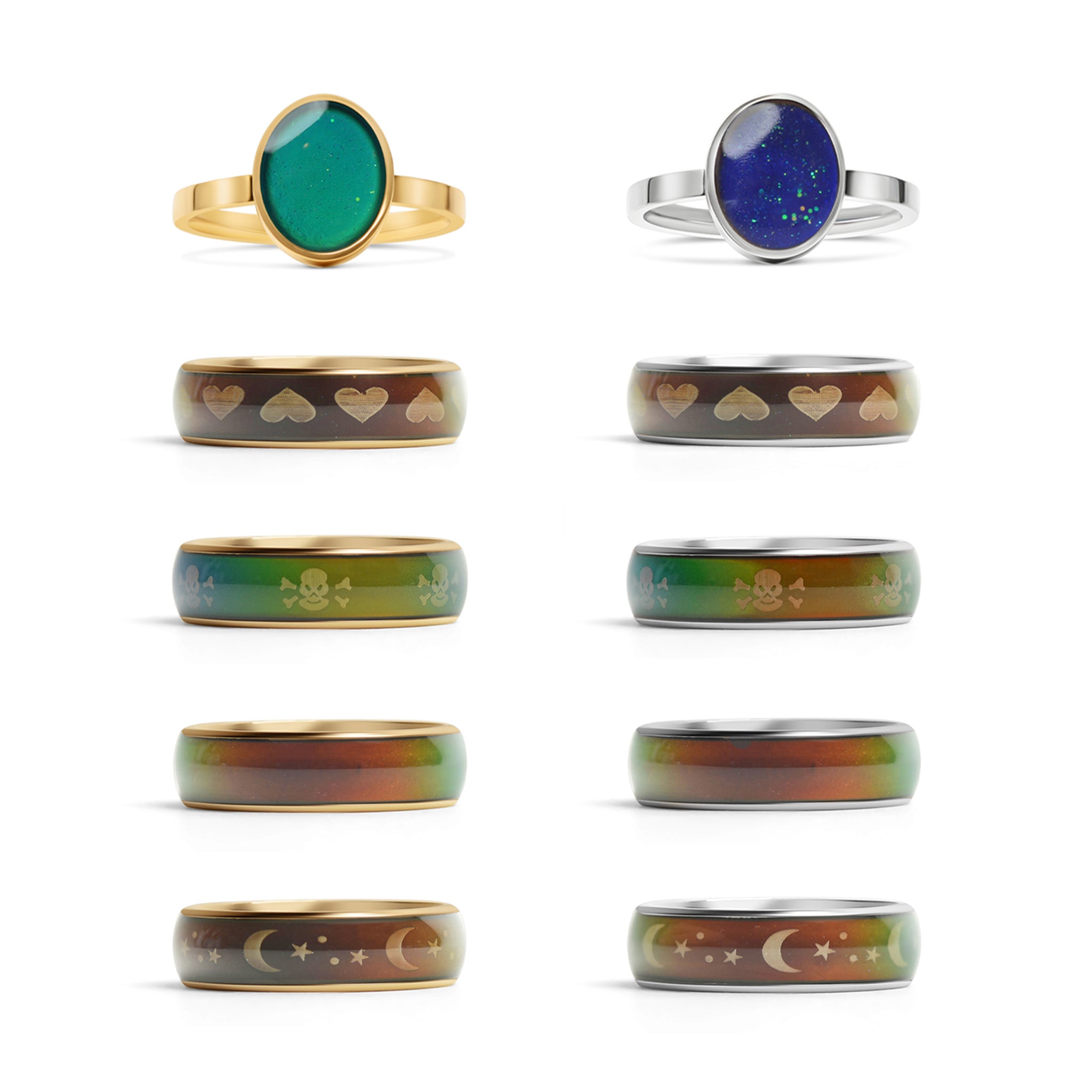 180pc Stainless Steel Mood Ring Assorted Starter Set