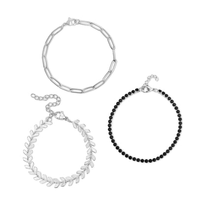 25 pc Stainless Steel Women's Layered Bracelet Set