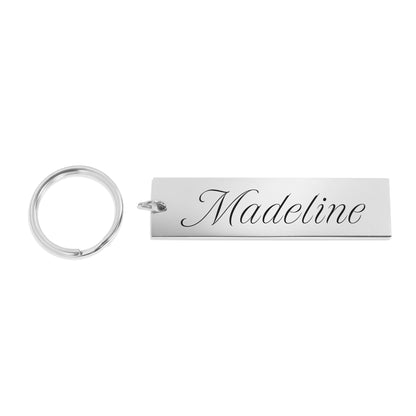 Stainless Steel Rectangle Engravable Blank Keychain Kit