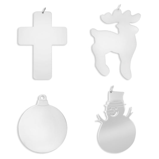 Stainless Steel Engravable Blank Holiday Ornament Bundle